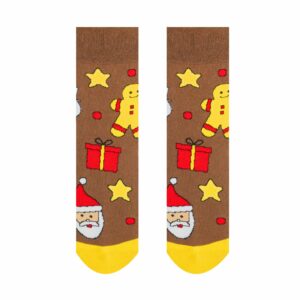 Veselé ponožky “Vianočný čas je Christmas time” – hnedé detské